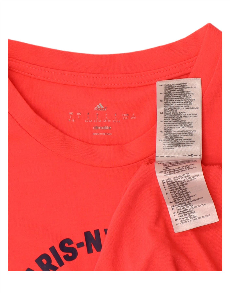 ADIDAS Womens Climalite Graphic Vest Top UK 16/18 Large Red Polyester Vintage Adidas and Second-Hand Adidas from Messina Hembry 