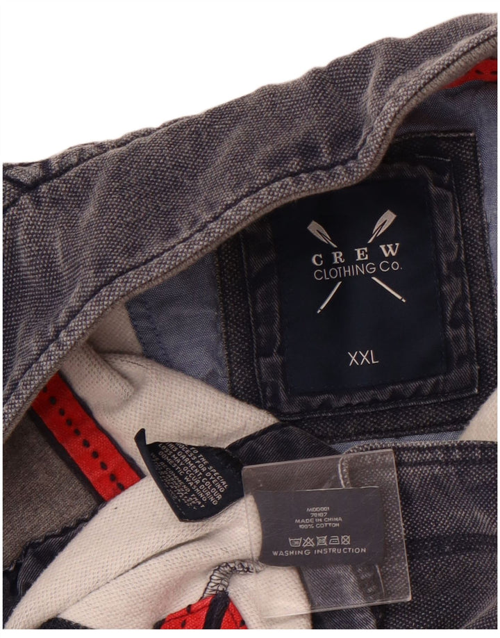 Crew Clothing Mens Zip Neck Sweatshirt Jumper 2XL Navy Blue Cotton