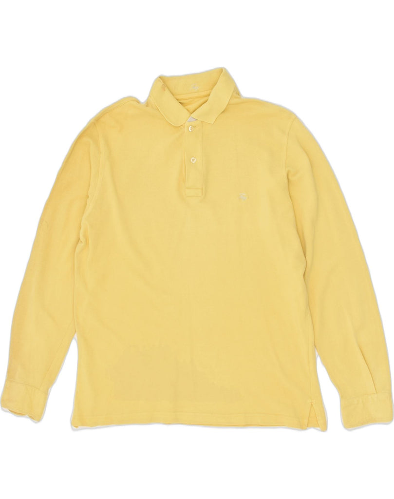 FAY Mens Long Sleeve Polo Shirt Large Yellow Cotton | Vintage Fay | Thrift | Second-Hand Fay | Used Clothing | Messina Hembry 