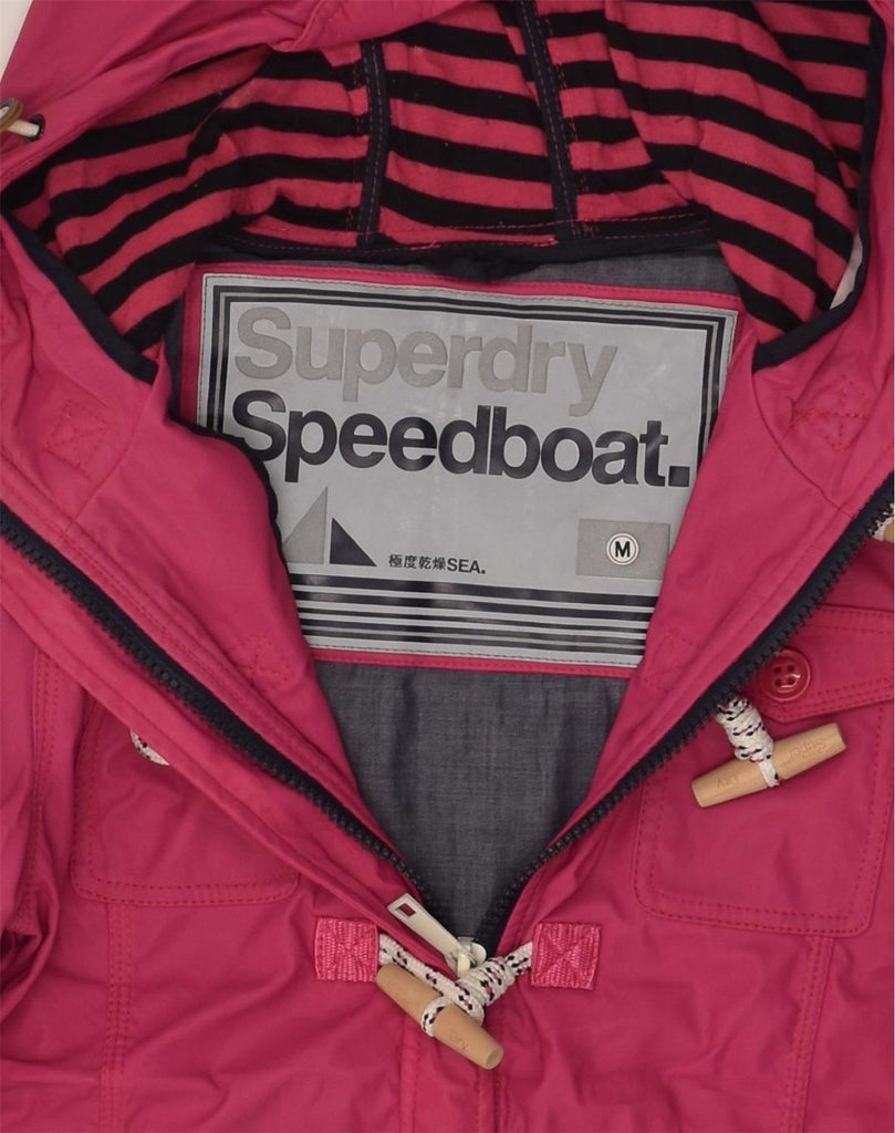 SUPERDRY Womens Speedboat Hooded Duffle Jacket UK 14 Medium Pink | Vintage Superdry | Thrift | Second-Hand Superdry | Used Clothing | Messina Hembry 