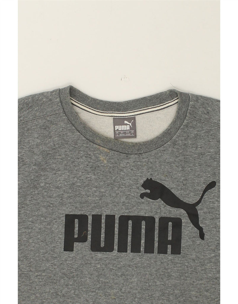 PUMA Mens Graphic Sweatshirt Jumper Large Grey Cotton | Vintage Puma | Thrift | Second-Hand Puma | Used Clothing | Messina Hembry 