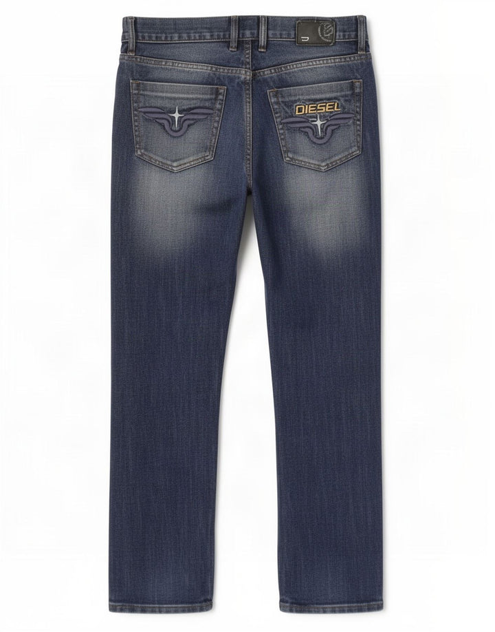 Diesel Mens Straight Jeans W34 L34 Blue Cotton
