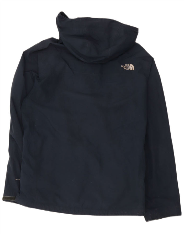 The North Face Mens Hooded Rain Jacket UK 40 Large Navy Blue Polyester