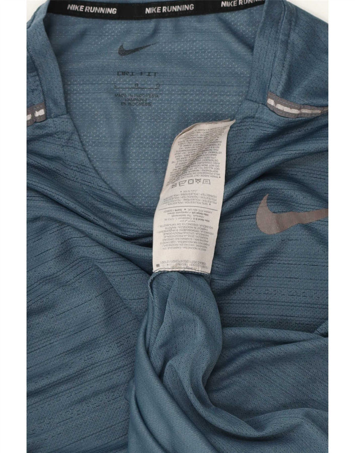 Nike Mens Dri Fit T-Shirt Top Large Blue Flecked Polyester