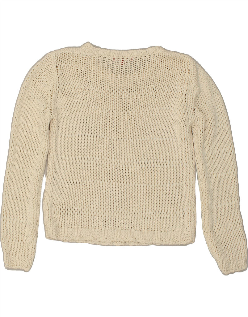MEXX Womens Boat Neck Jumper Sweater UK 14 Medium Off White Acrylic | Vintage Mexx | Thrift | Second-Hand Mexx | Used Clothing | Messina Hembry 