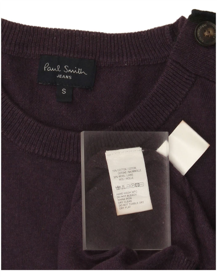 Paul Smith Mens Crew Neck Jumper Sweater Small Purple Cotton