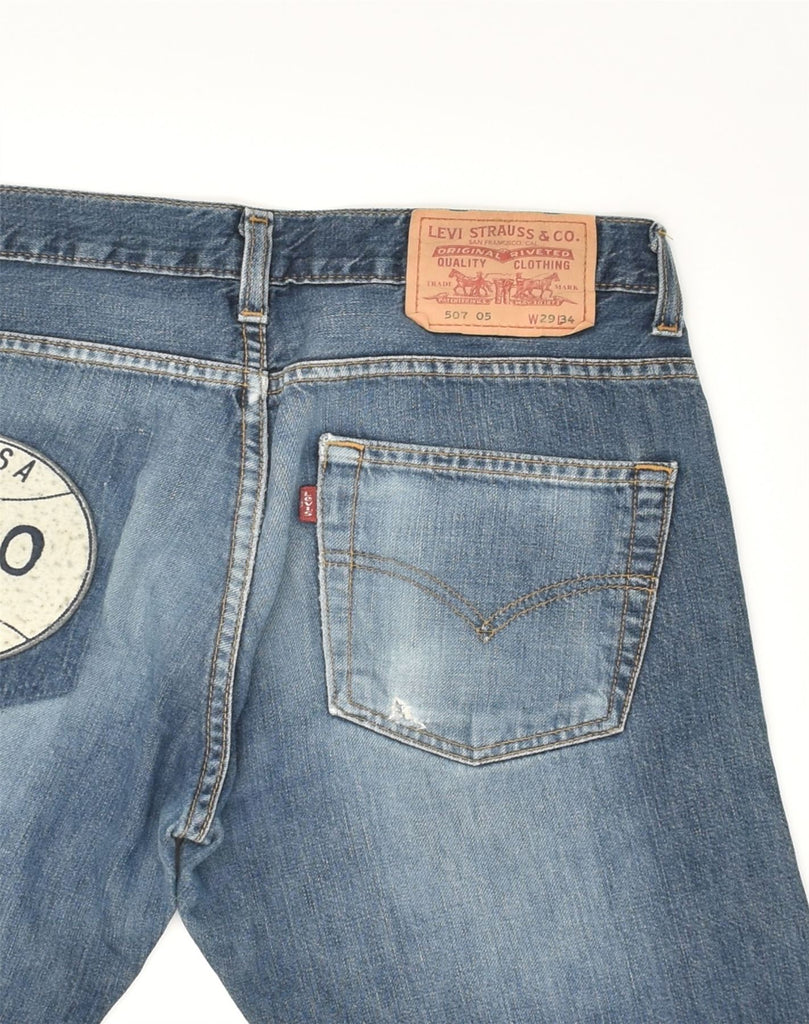 LEVI'S Mens 507 Denim Shorts W29 Medium Blue Cotton | Vintage Levi's | Thrift | Second-Hand Levi's | Used Clothing | Messina Hembry 