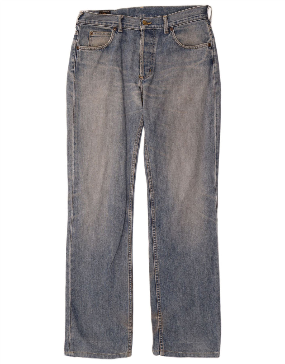 LEE Mens Graphic Straight Jeans W32 L33  Blue Cotton