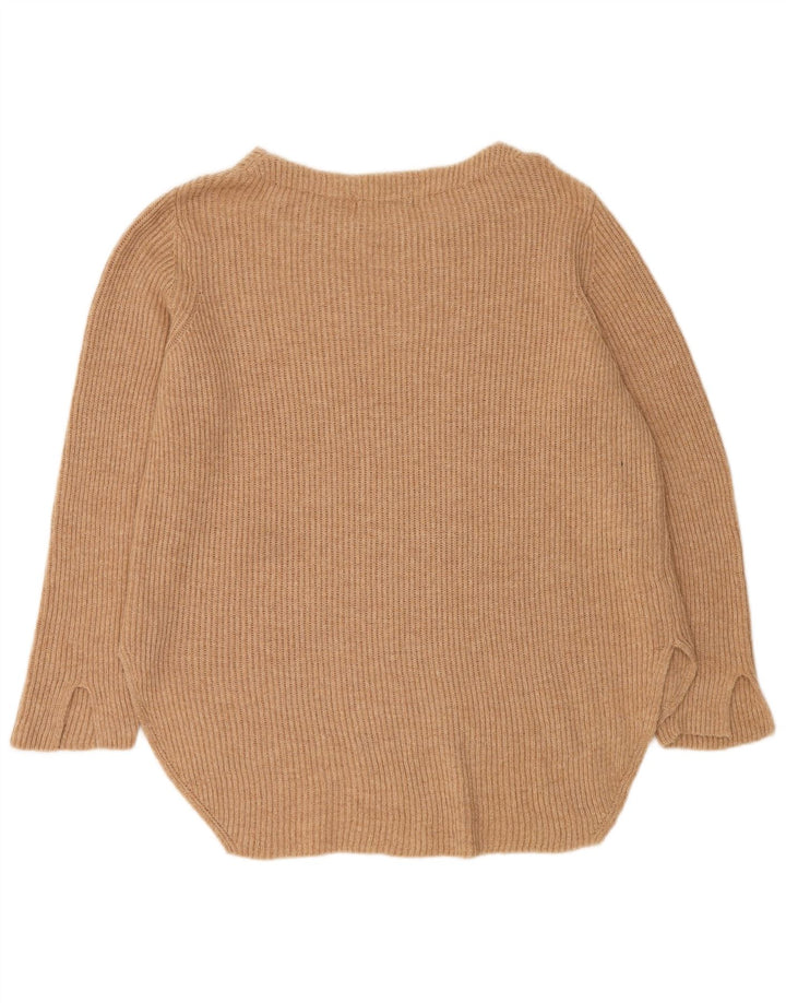 Marks & Spencer Womens Longline Boat Neck Jumper Sweater UK 20 2XL Beige