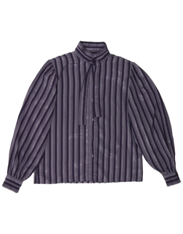 Jacques Vert Womens Shirt Blouse UK 16 Large Blue Striped