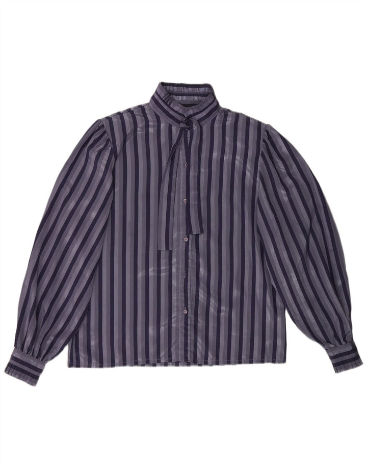 Jacques Vert Womens Shirt Blouse UK 16 Large Blue Striped