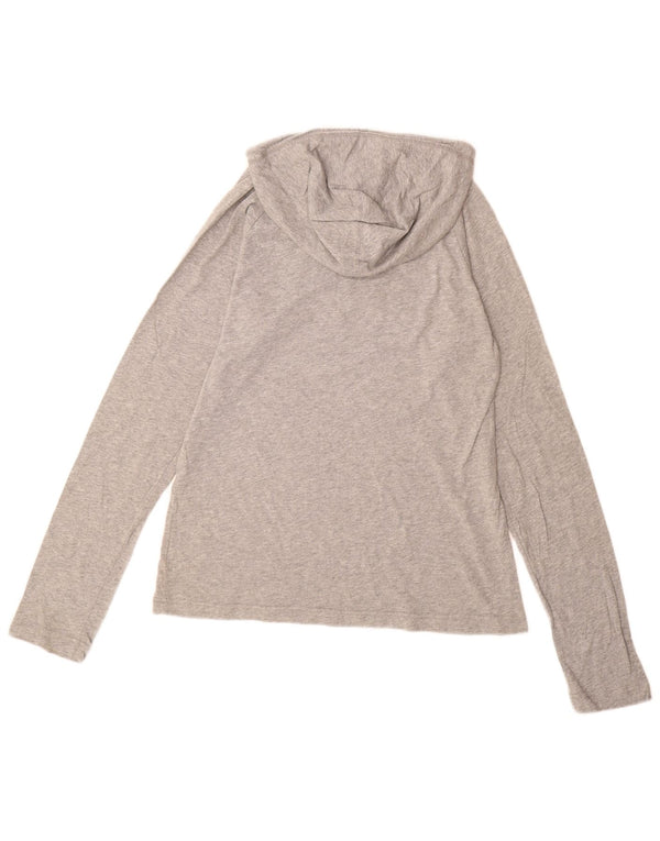 Nike Womens Hooded Graphic Top Long Sleeve UK 14/16 Large Grey