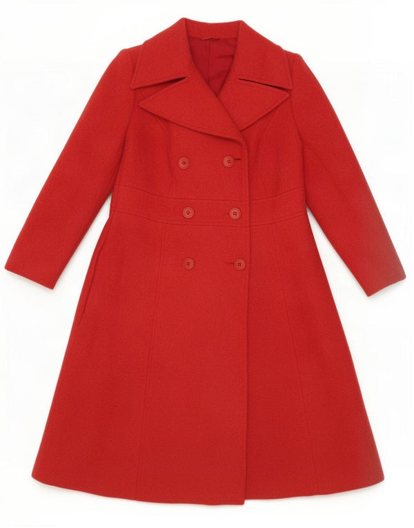 MAJORELLE Womens Double Breasted Coat UK 10 Small Red