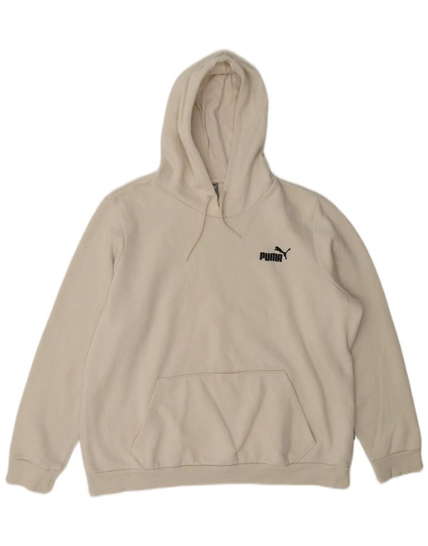 Puma Womens Hoodie Jumper UK 18 XL Off White Cotton