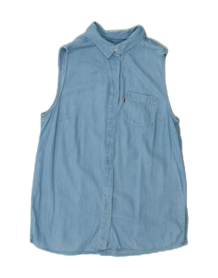 LEVI'S Womens Sleeveless Denim Shirt UK 6 XS Blue Vintage Levi's and Second-Hand Levi's from Messina Hembry 