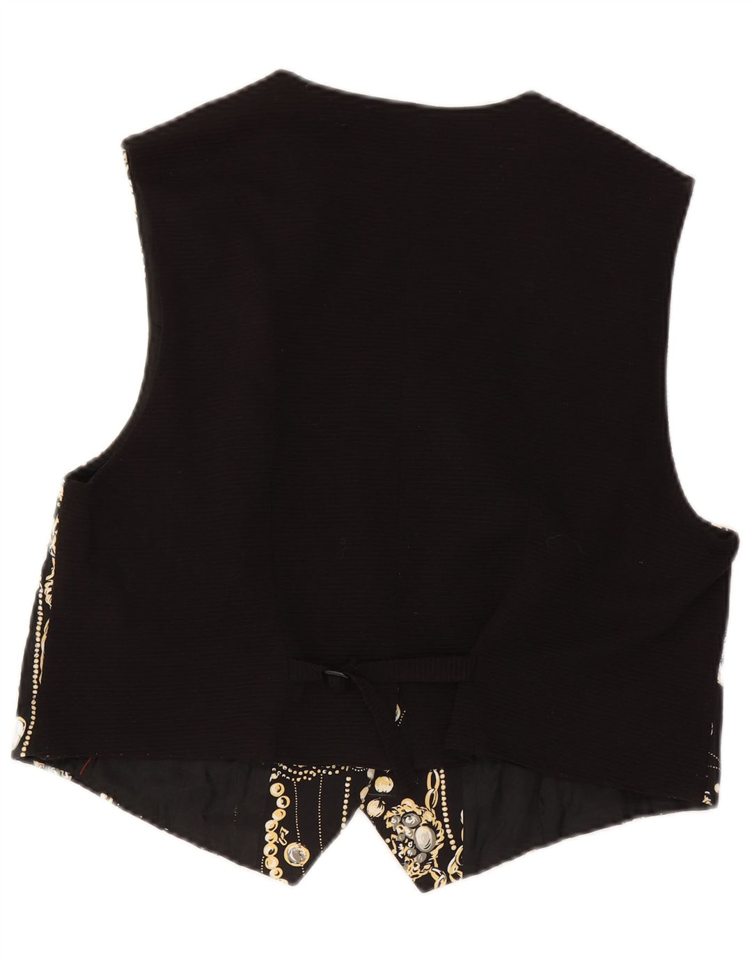 Franken Walder Womens Abstract Pattern Waistcoat IT 46 Large Black Acetate