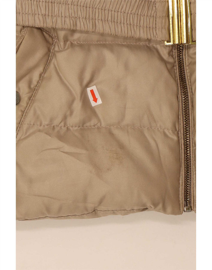 Zara Womens Padded Jacket UK 16 Large Beige Polyester