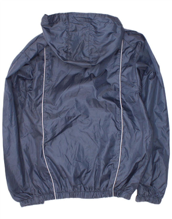 Umbro Boys Hooded Rain Jacket 11-12 Years Large Navy Blue Polyester