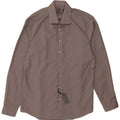 Calvin Klein Mens Fitted Shirt Suze 41 16 Large Grey Cotton