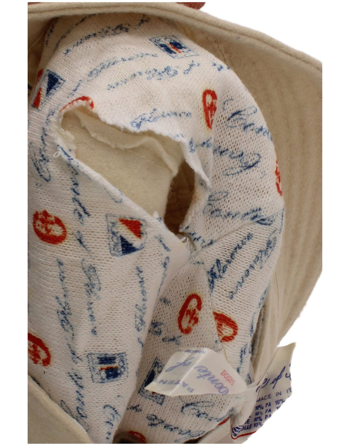 Conte of Florence Mens Bucket Hat Large Off White Wool