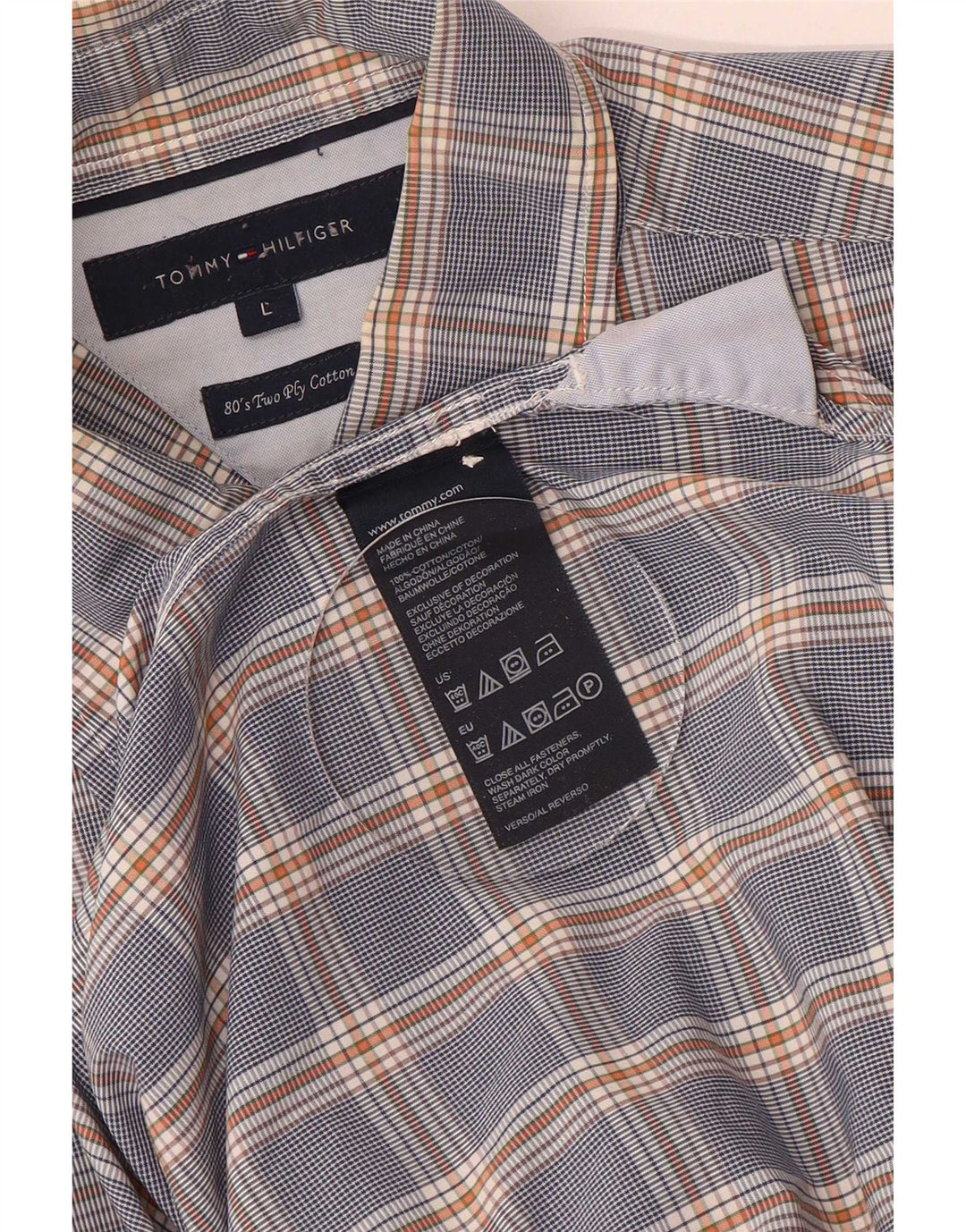 Tommy Hilfiger Mens Shirt Large Blue Cotton