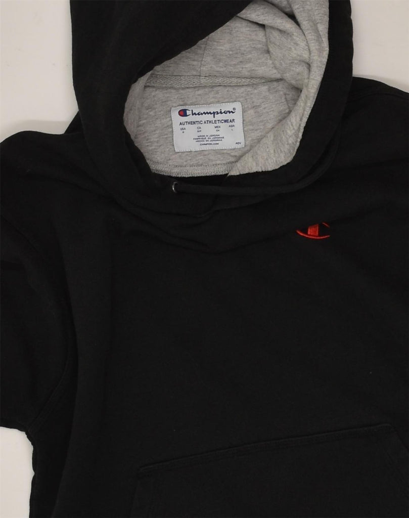 CHAMPION Mens Authentic Hoodie Jumper Small Black Cotton | Vintage Champion | Thrift | Second-Hand Champion | Used Clothing | Messina Hembry 