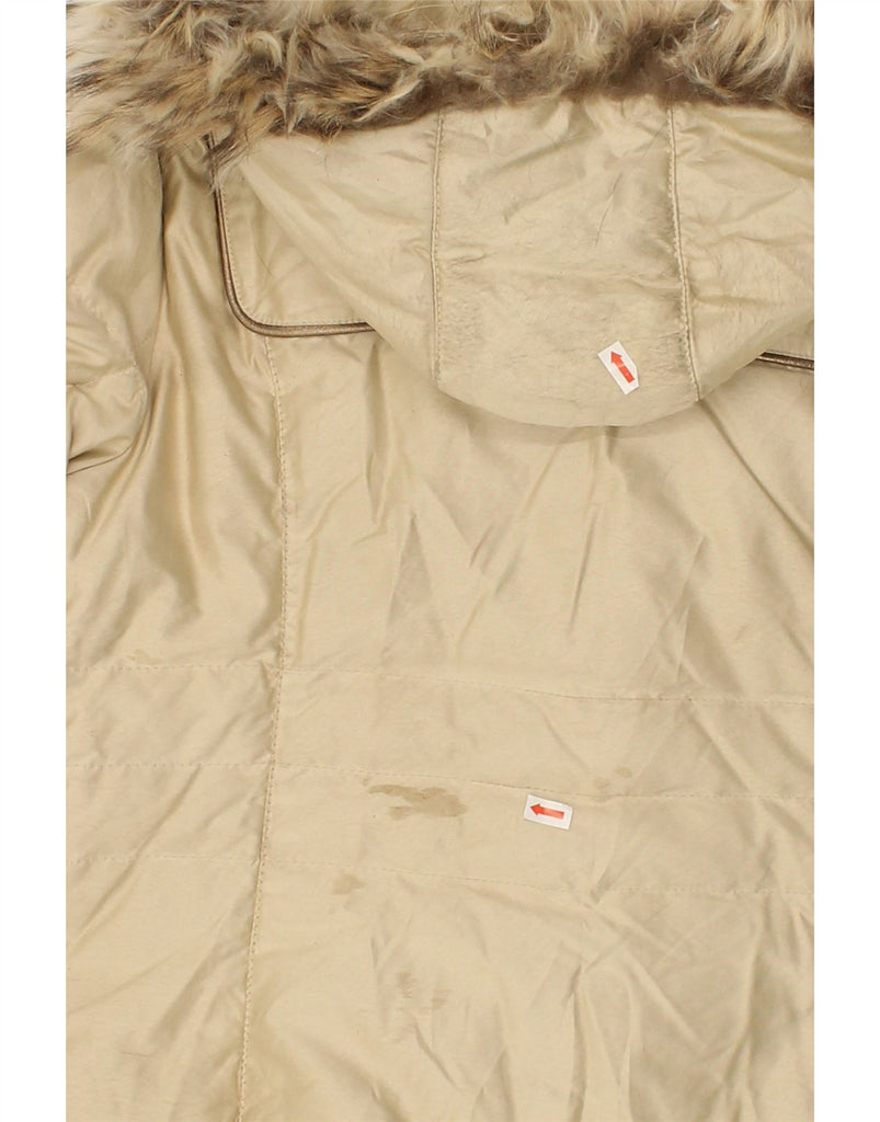 FAY Womens Hooded Padded Jacket UK 14 Medium Beige | Vintage Fay | Thrift | Second-Hand Fay | Used Clothing | Messina Hembry 