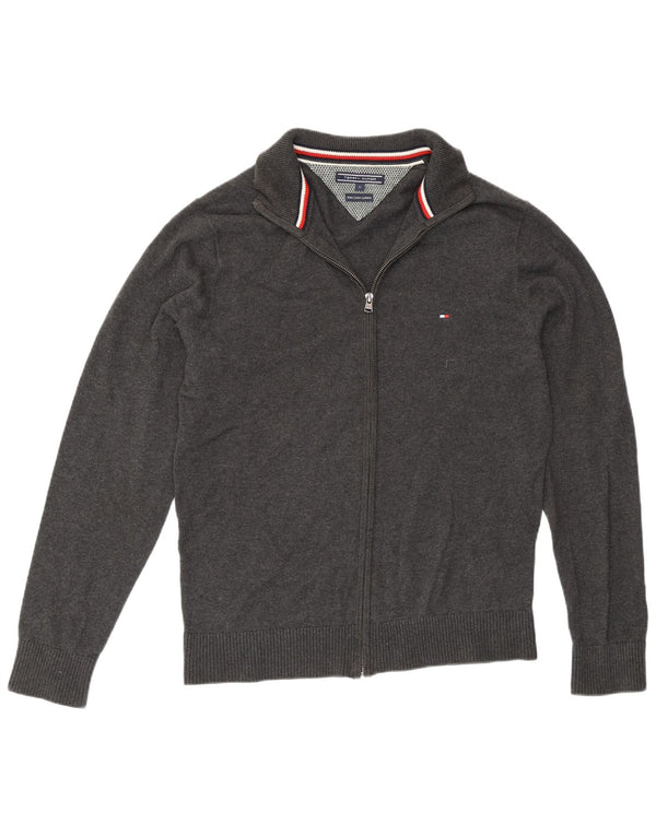 Tommy Hilfiger Mens Full Zip Cardigan Sweater Medium Grey Cotton