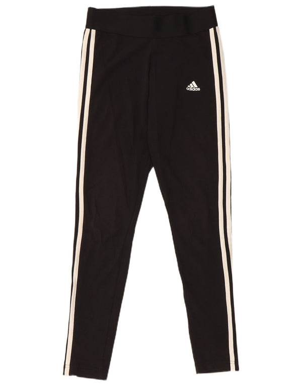 Adidas Womens Leggings UK 8/10 Small Black Cotton