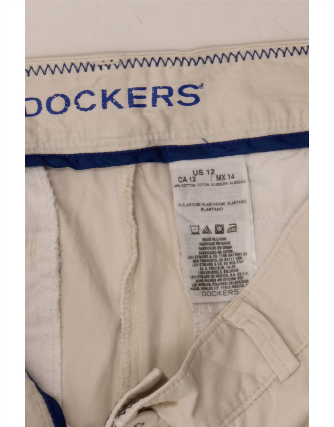 DOCKERS Womens Straight Capri Trousers UK 12 Medium W34 L20 Off White Vintage Dockers and Second-Hand Dockers from Messina Hembry 