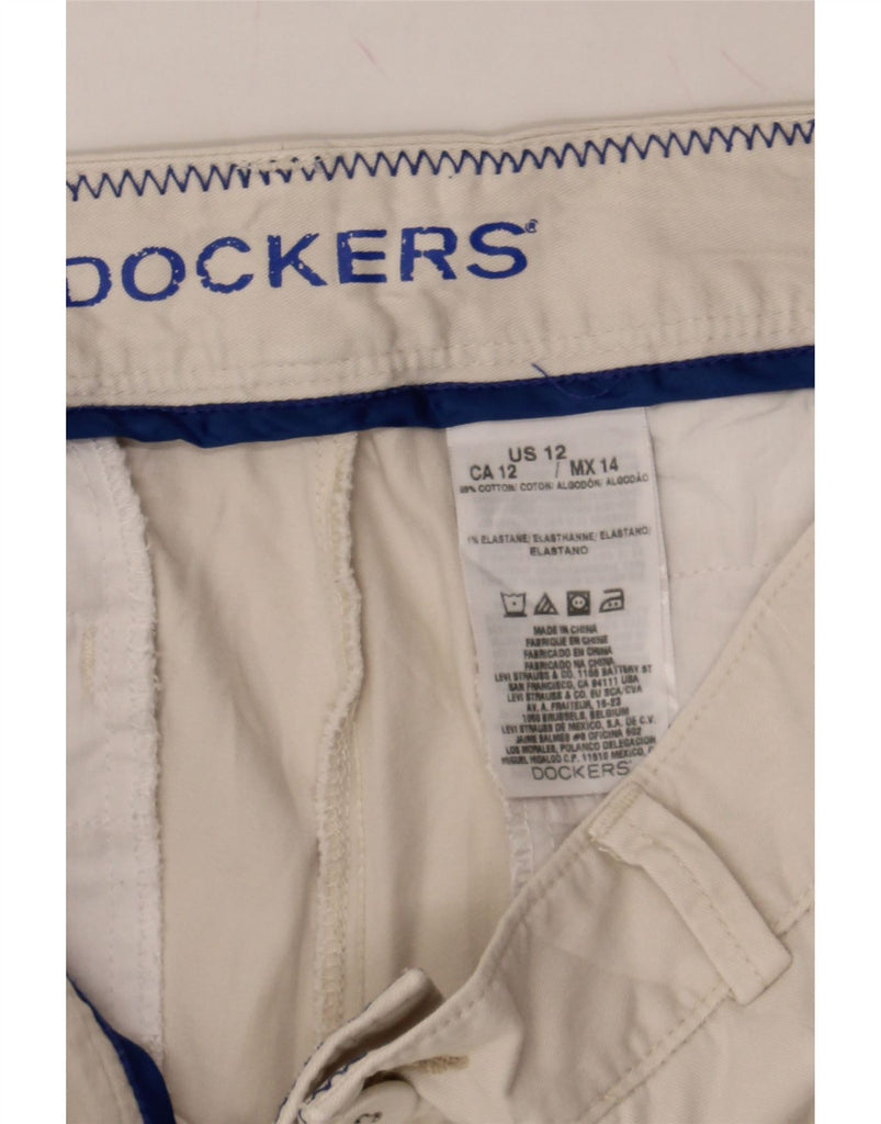 DOCKERS Womens Straight Capri Trousers UK 12 Medium W34 L20 Off White Vintage Dockers and Second-Hand Dockers from Messina Hembry 