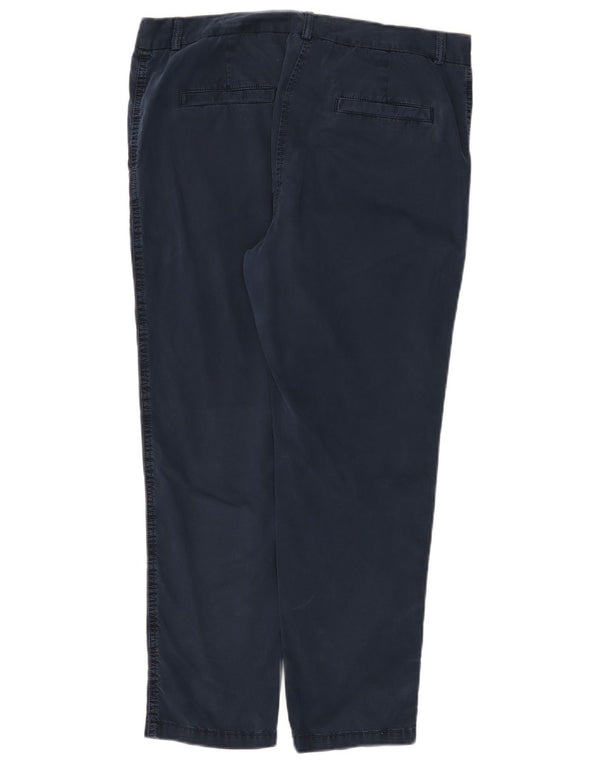 Marks & Spencer Womens High Waist Chino Trousers UK 14 Large W34 L26 Navy B