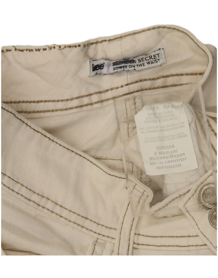LEE Womens Slender Secret Casual Shorts US 8 Medium W28 White Cotton