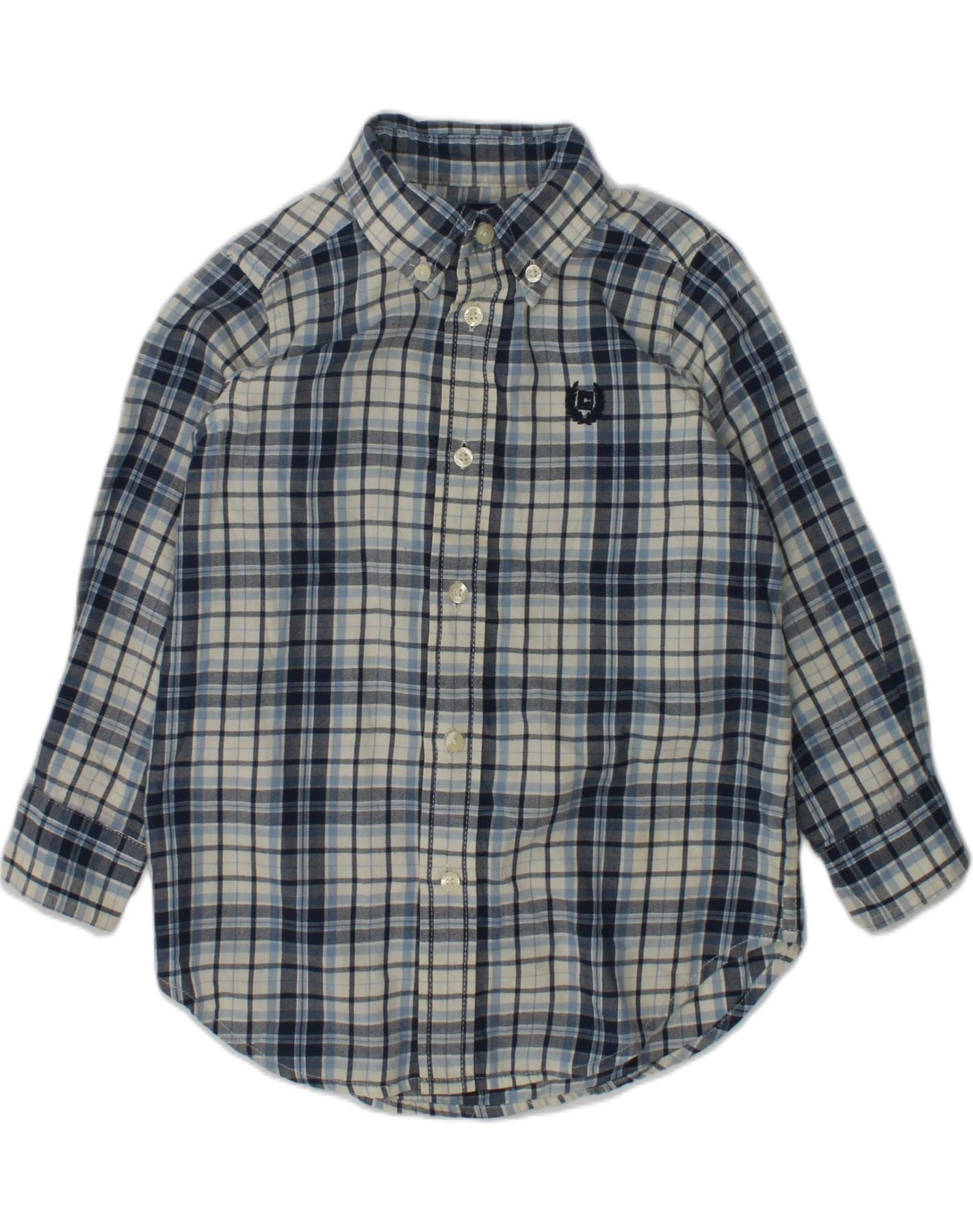 Cotton Flannel Shirt - Blue/plaid - Kids