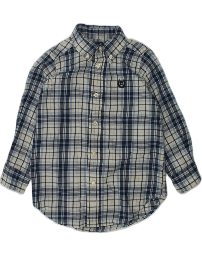 CHAPS Boys Flannel Shirt 3-4 Years Blue Check Cotton | Vintage Chaps | Thrift | Second-Hand Chaps | Used Clothing | Messina Hembry 