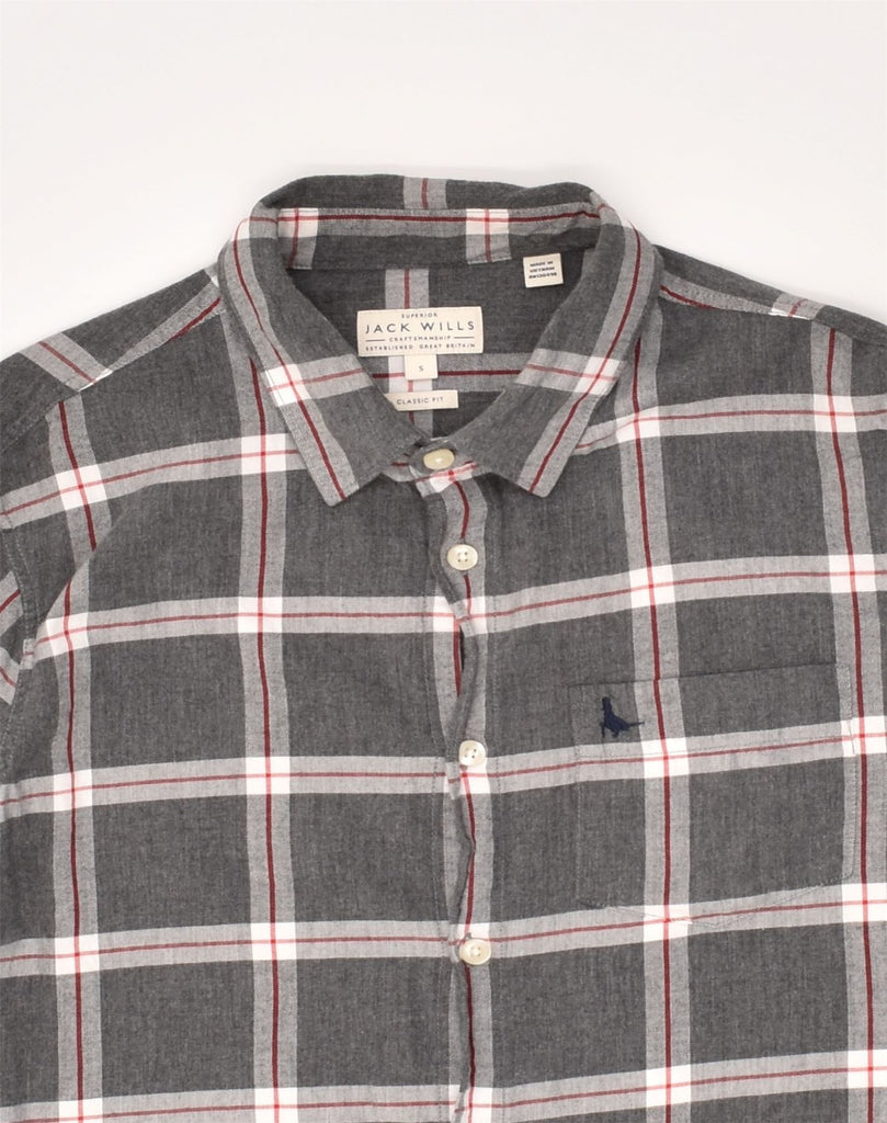 JACK WILLS Mens Classic Fit Shirt Small Grey Check Cotton | Vintage Jack Wills | Thrift | Second-Hand Jack Wills | Used Clothing | Messina Hembry 