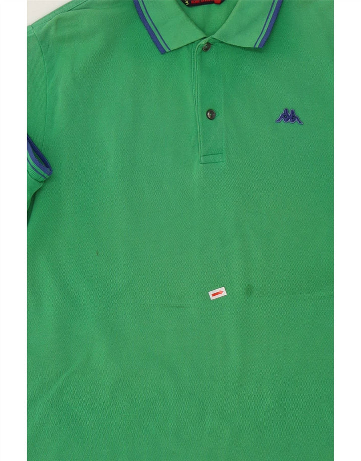 KAPPA Mens Polo Shirt XL Green Cotton Vintage Kappa and Second-Hand Kappa from Messina Hembry 