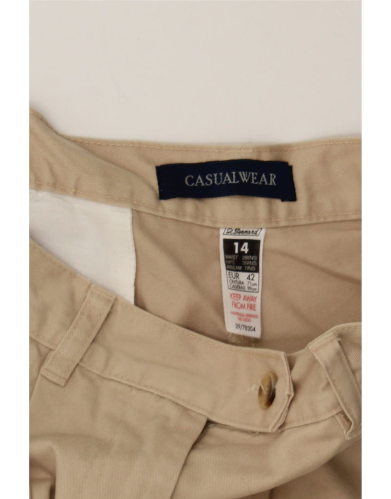 ST. BERNARD Womens High Waist Chino Shorts UK 14 Medium W30  Beige Cotton Vintage St. Bernard and Second-Hand St. Bernard from Messina Hembry 
