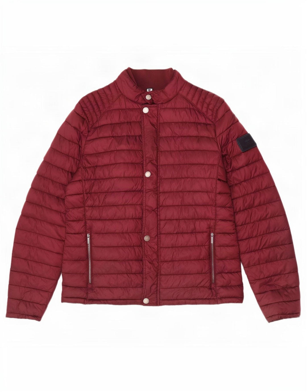 Fynch Hatton Mens Casual Fit Padded Jacket UK 38 Medium Burgundy Nylon