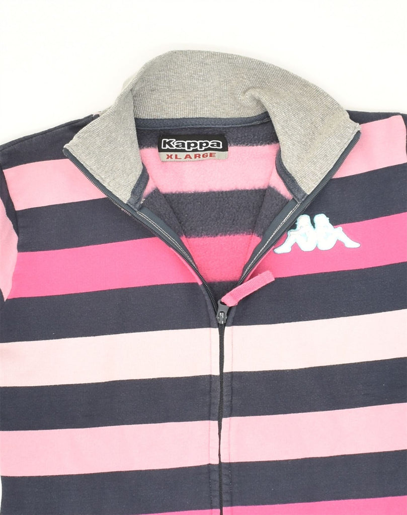 KAPPA Girls Tracksuit Top Jacket 14-15 Years XL Multicoloured Striped | Vintage Kappa | Thrift | Second-Hand Kappa | Used Clothing | Messina Hembry 