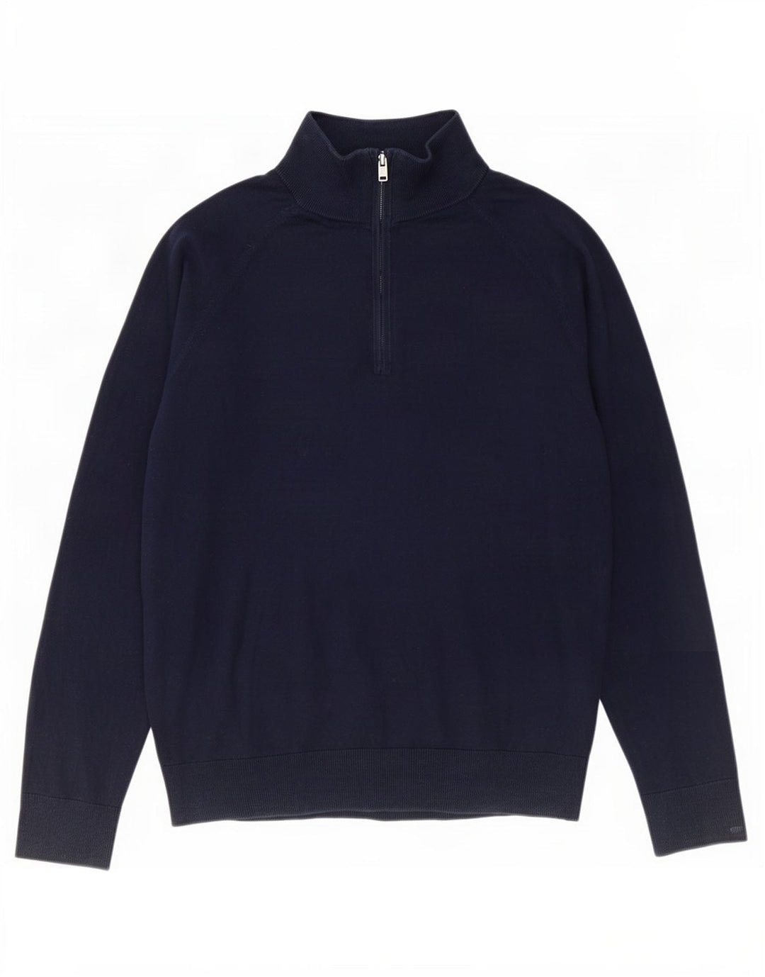 Gap Mens Zip Neck Jumper Sweater Large Navy Blue Cotton