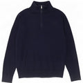 Gap Mens Zip Neck Jumper Sweater Large Navy Blue Cotton