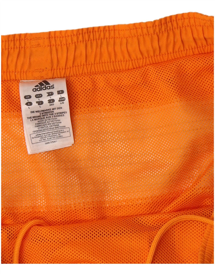 ADIDAS Mens Graphic Swimming Shorts Large  Orange Colourblock Polyester