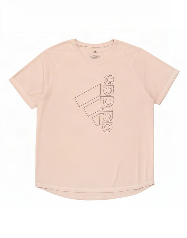 Adidas Womens Aeroready Graphic T-Shirt Top UK 24/26 2XL Grey Polyester