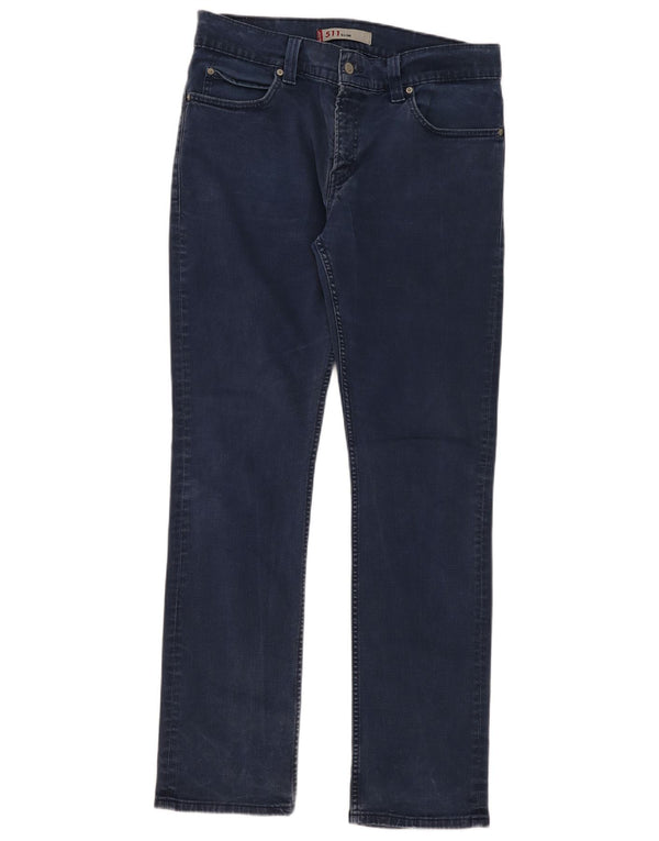 Levi's Womens 511 Slim Jeans W36 L34 Navy Blue Cotton