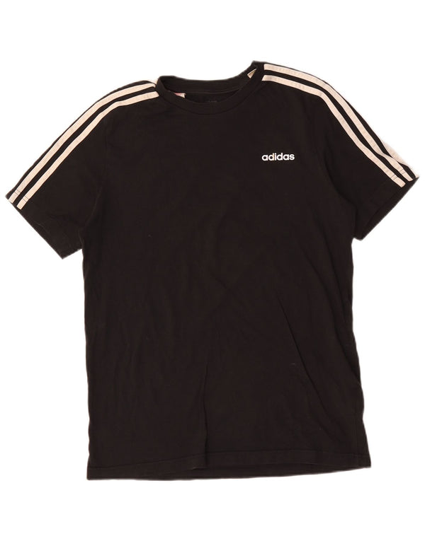 Adidas Boys T-Shirt Top 15-16 Years Black Cotton