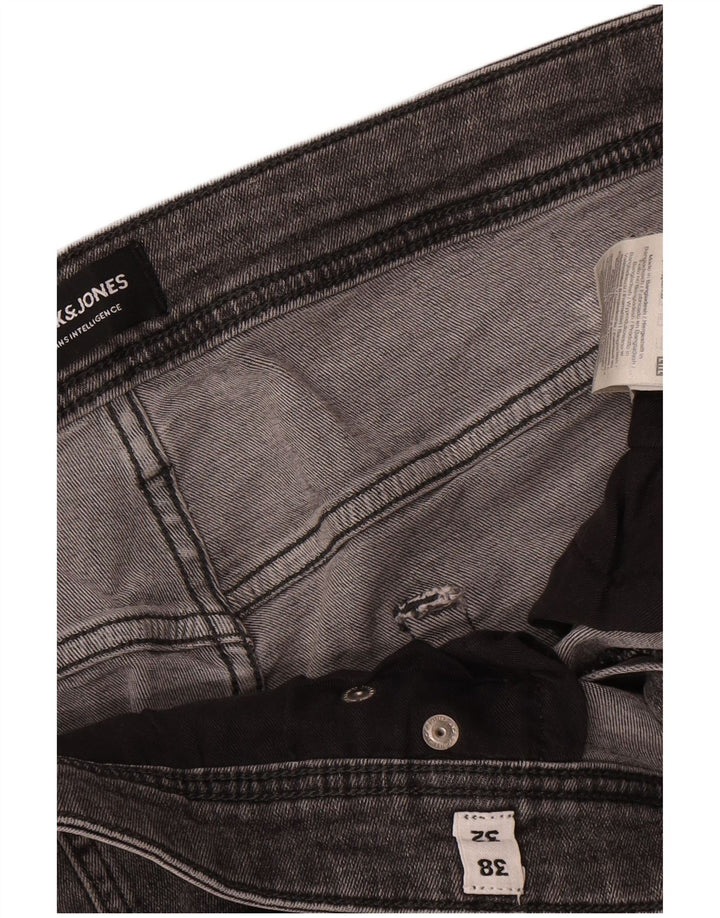 Jack & Jones Mens Slim Jeans W38 L32 Grey Cotton