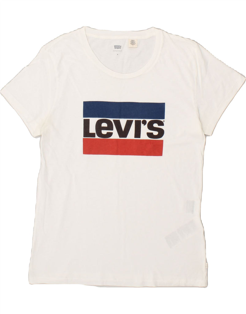 LEVI'S Mens Graphic T-Shirt Top Medium White Cotton | Vintage Levi's | Thrift | Second-Hand Levi's | Used Clothing | Messina Hembry 