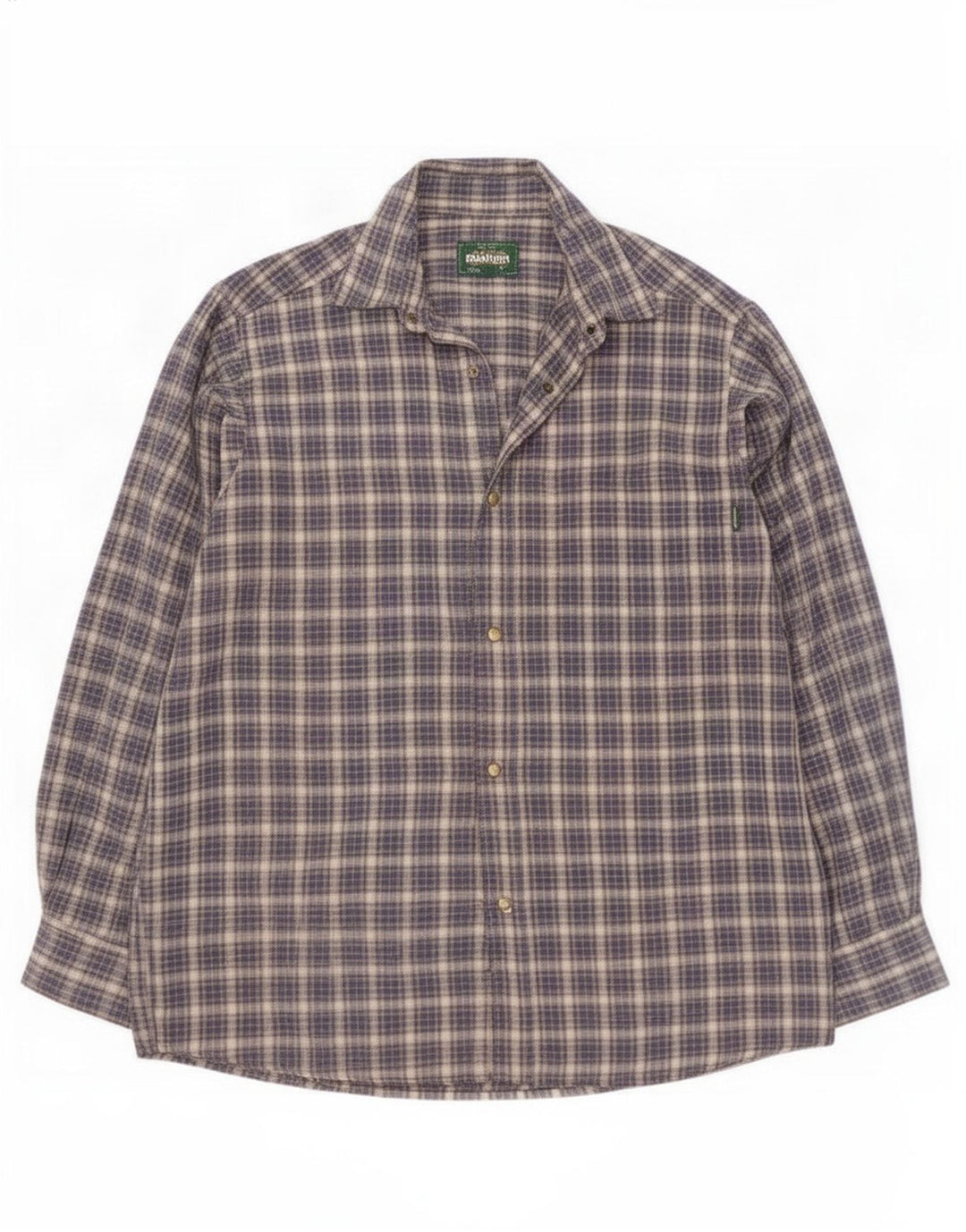 Rohan Mens Flannel Shirt Small Navy Blue Plaid Cotton