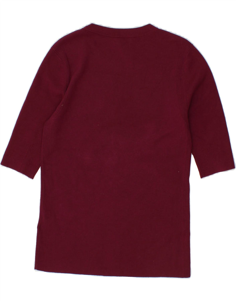 HOBBS Womens 3/4 Sleeve Boat Neck Jumper Sweater UK 10 Small Burgundy Vintage Hobbs and Second-Hand Hobbs from Messina Hembry 